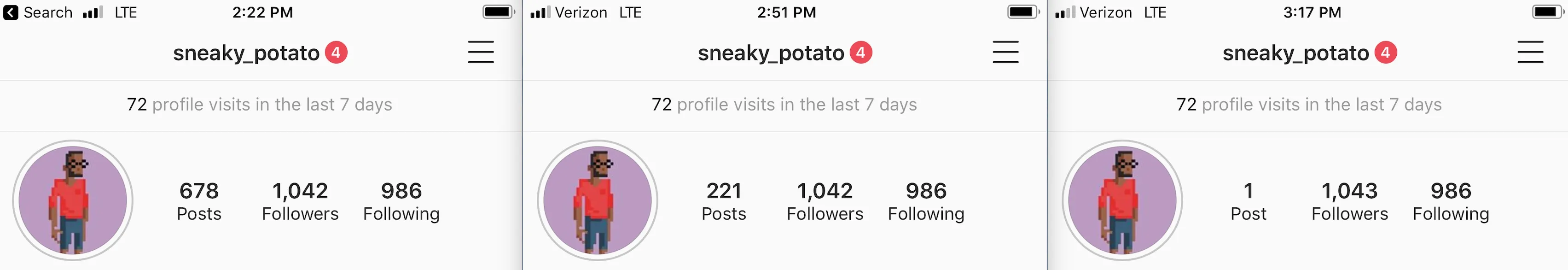 Progress screenshot showing 600+ archived Instagram photos